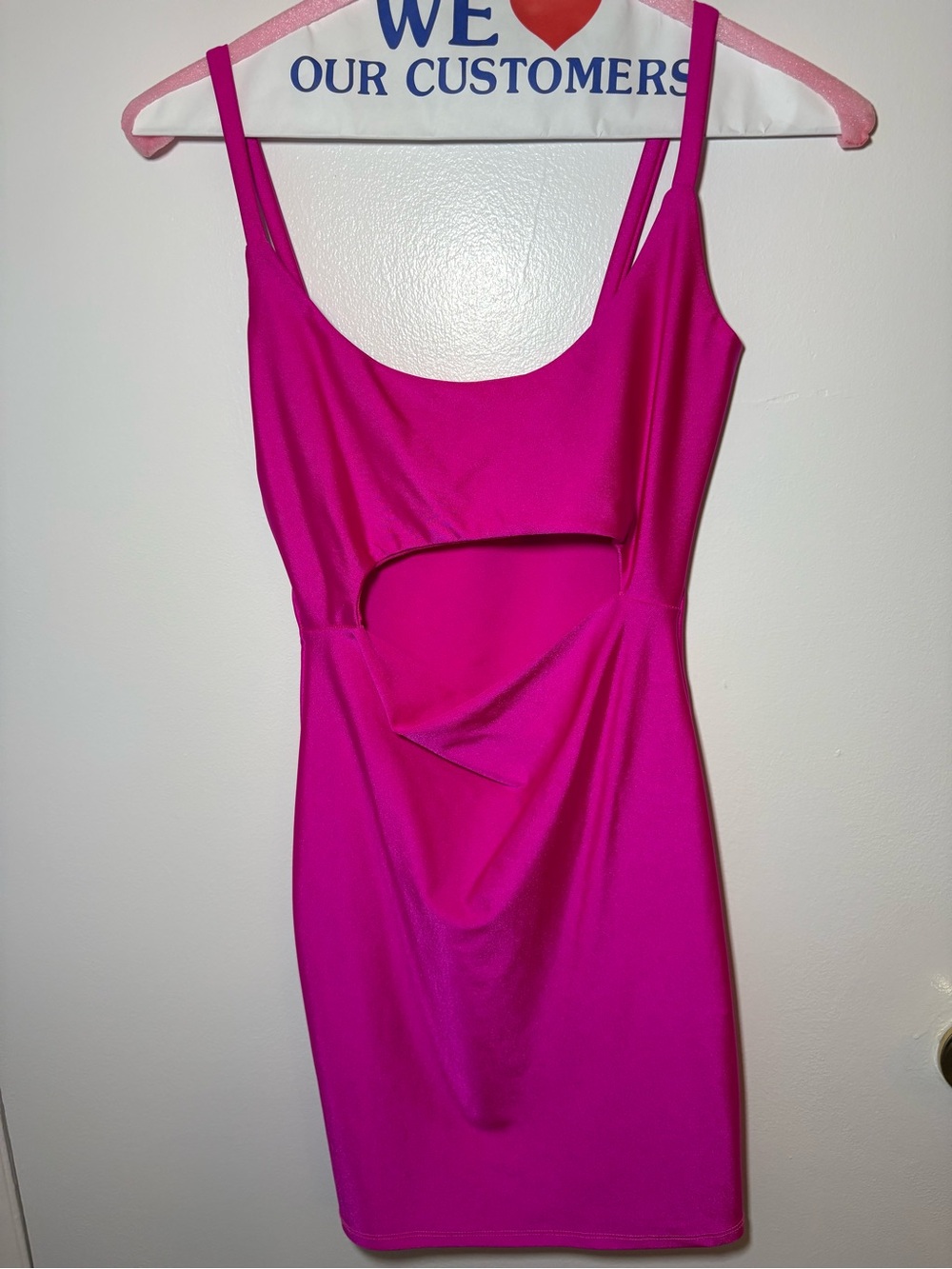 Fashion Nova Fuchsia Cutout Bodycon Mini Dress